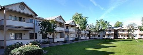 Row of condos along a grassy greenbelt - Buying Property for your College Student - CCondominium Regulations, Buying a condo, Selling a condo - Bill Salvatore, Arizona Elite Properties 602-999-0952 - Arizona Real Estate