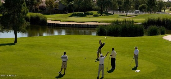 Golfers on Western Skies, Gilbert Golf Course with Water Hazard - Golf Properties, Golf Communities, Active Adult Communities - Bill Salvatore, Arizona Elite Properties 602-999-0952 - Arizona Real Estate