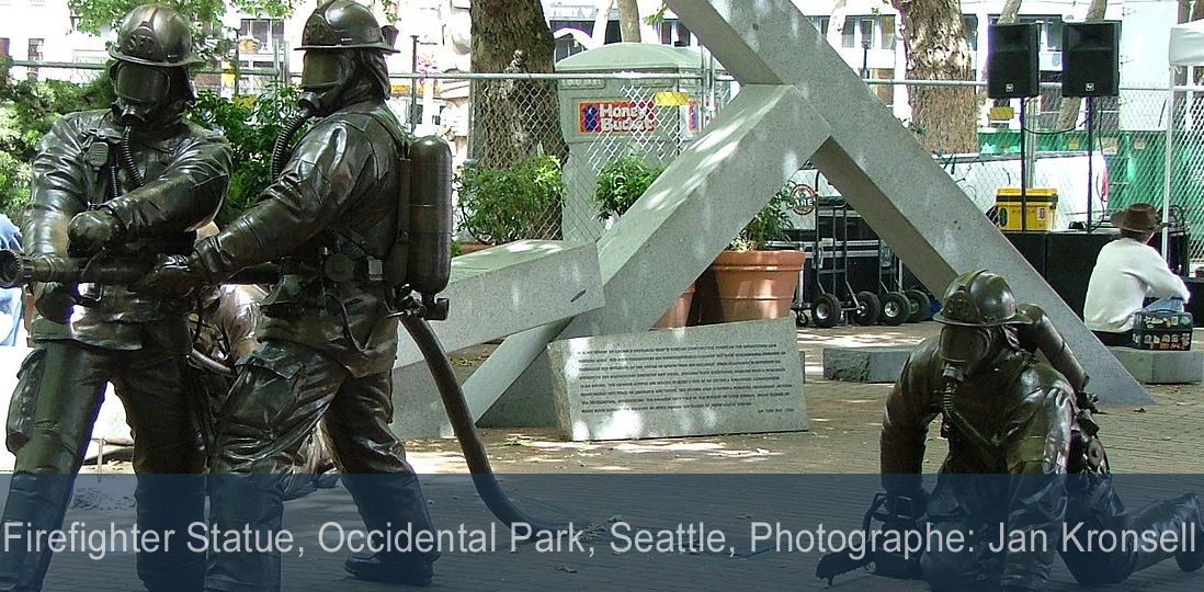 Firefighter Statue, Occidental Park, Seattle, Author: Jan Kronsell - Bill Salvatore, Realty Executives East Valley - 602-999-0952