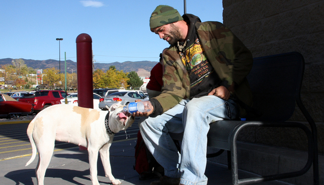 Veteran with Dog, homeless veteran, helping veterans, Veteran Discounts - Bill Salvatore, Realty Excellence East Valley - Arizona Elite Properties - 602-999-0952