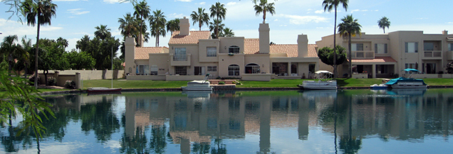 Lakefront condominiums and boats, Arizona Real Estate - Location, waterfront property, lake homes - Bill Salvatore, Arizona Elite Properties 602-999-0952