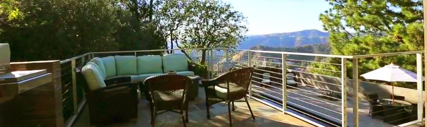 Valley and mountain view from exterior deck/patio - Photo courtesy of Carlo Alberto Orecchia on Vimeo - - Jane Fonda's Hollywood Estate for Sale - Photos via RIS Media - Bill Salvatore, Arizona Elite Properties 602-999-0952 - Arizona Real Estate