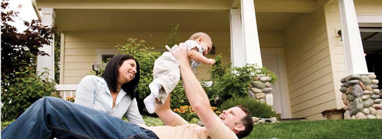 Family playing with Baby in front yard of home - Happy-Family,-Home-Buyers, Home Sellers, House and Family - Bill Salvatore, Arizona Elite Properties - Arizona Real Estate