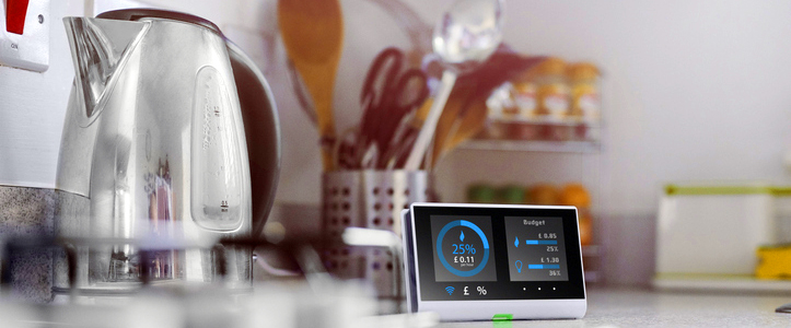 Smart Home base station on kitchen counter with coffee pot and utensils - Smart Home Technology, Smart Kitchen Appliances - photo via RIS media - Bill Salvatore, Your Valley Property Team - Arizona Elite Properties 602-999-0952