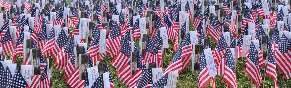 Hundreds of small flags with name tags of Veterans - D-Day, GI-Bill, and Inequality - Bill Salvatore, Your Valley Property Team - Arizona Elite Properties 602-999-0952