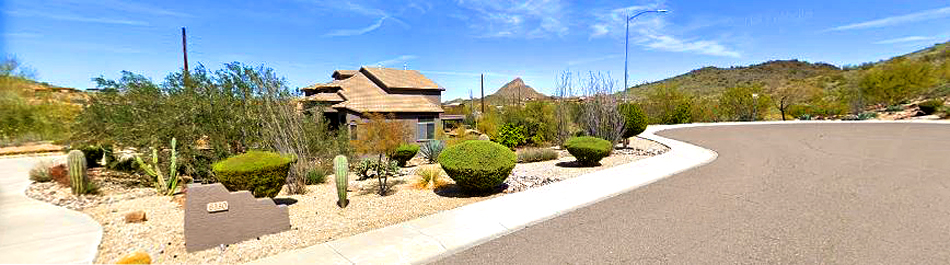 two story home on left with sweeping desert and mountain views to right - 6330 Rowel Rd, Eagle Ridge, Phoenix Arizona - Beautiful 4 bedroom home for sale - Bill Salvatore, Your Valley Property Team, Arizona Elite Properties 602-999-0952