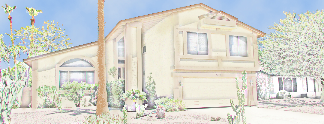 two story home with garage, cactus and desert landscaping - 4 Bedroom Home for Sale - 4220 E Douglas Ave, Gilbert AZ - Bill Salvatore, Your Valley Property Team - Arizona Elite Properties 602-999-0952